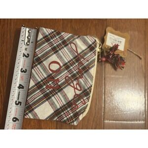 Mud Pie Plaid Zipper Pouch Cosmetic Bag Holiday Christmas